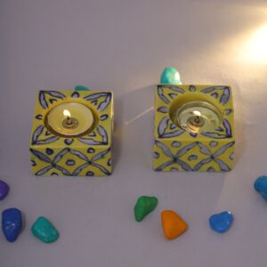 Blue Pottery Candle stand