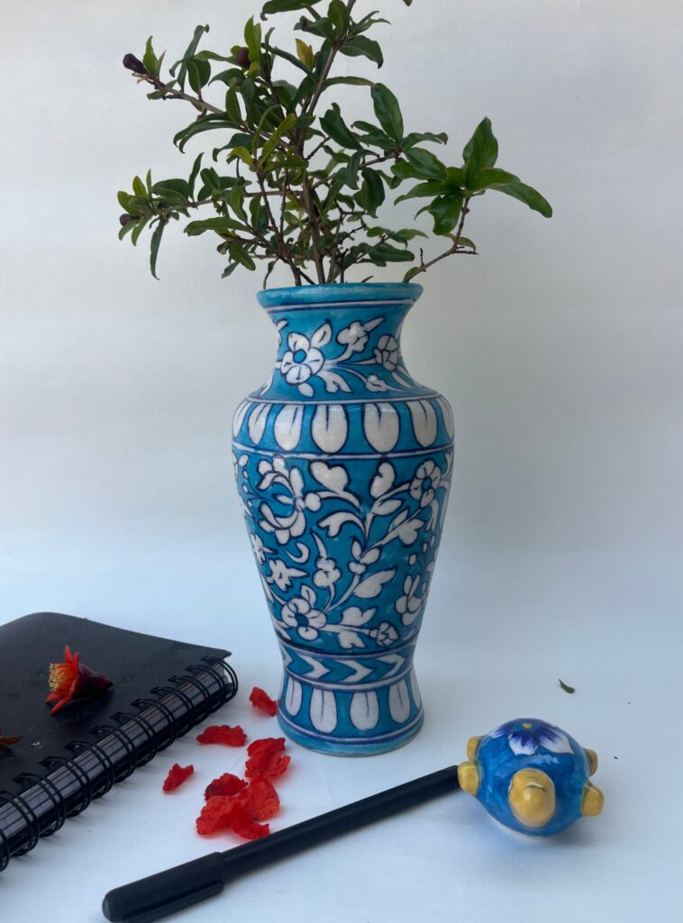 Blue Pottery Flower Vase