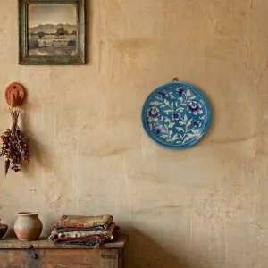 handmade blue pottery plates jaipur rajasthan
