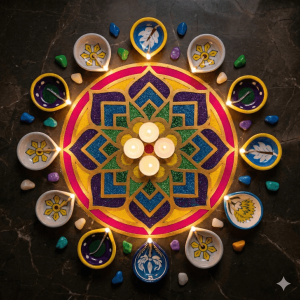 Buy hand painted blue pottery diya