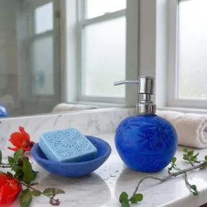 Buy Hand Painted Blue Pottery Bath Accessories Online