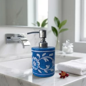 Buy Hand Painted Blue Pottery Bath Accessories Online