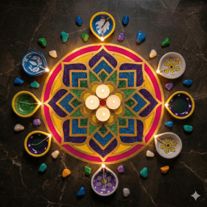 Buy hanging hand painted flora diya - pack of 8