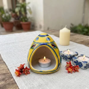 Blue Pottery hanging t-light candle stand