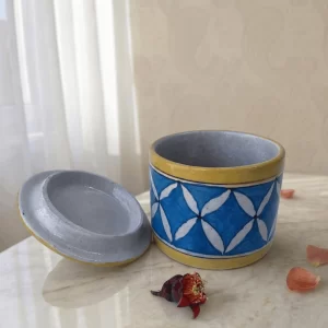 Handmade blue pottery home decorative jar