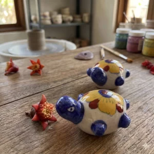 Blue Pottery Decorative Paper weight – Handmade Ceramic Table Decor– Pack of 5