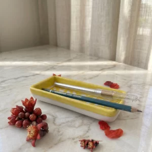 Blue Pottery Tray – Handmade Serving Tray for Home Decor