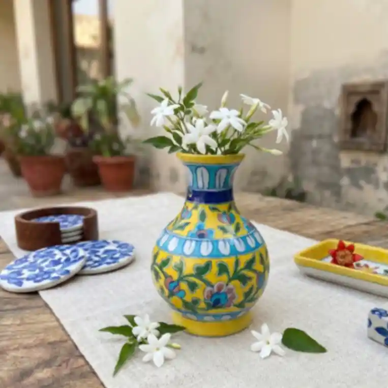 Handcrafted Blue Pottery Vases