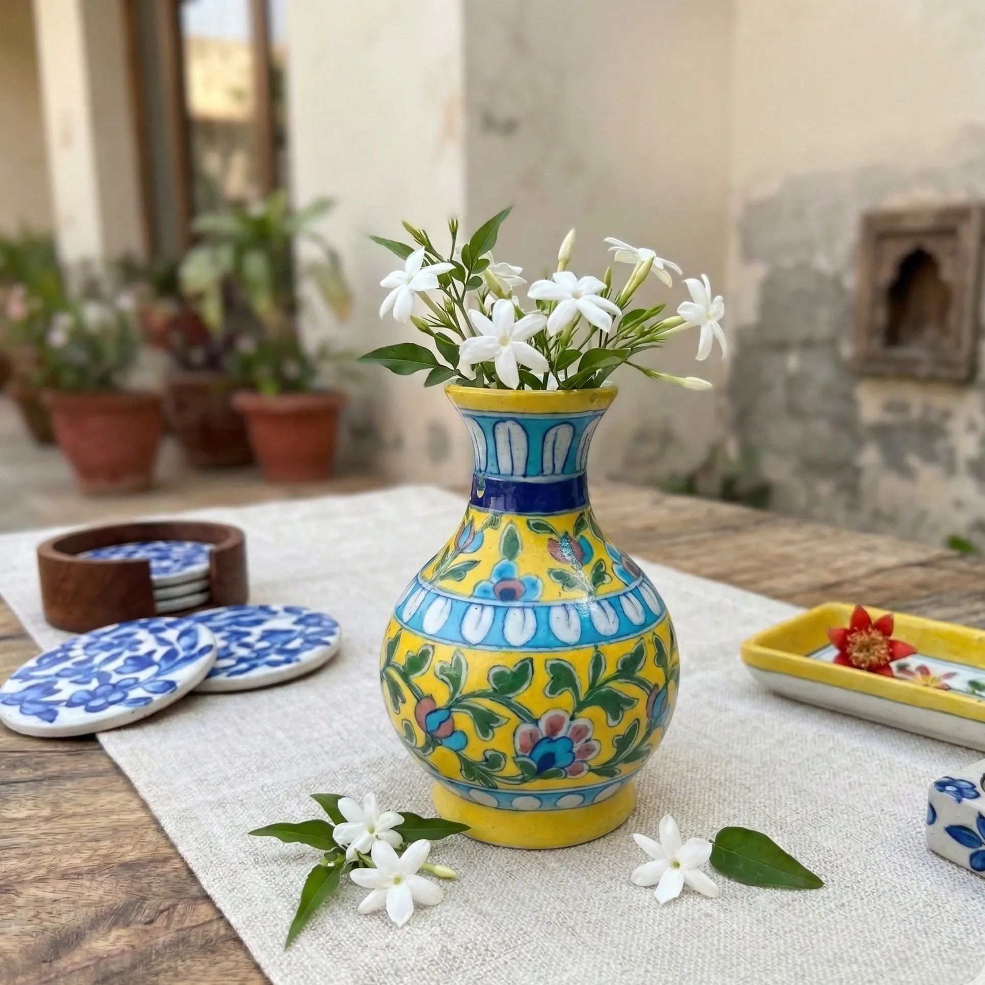 Handcrafted Blue Pottery Vases